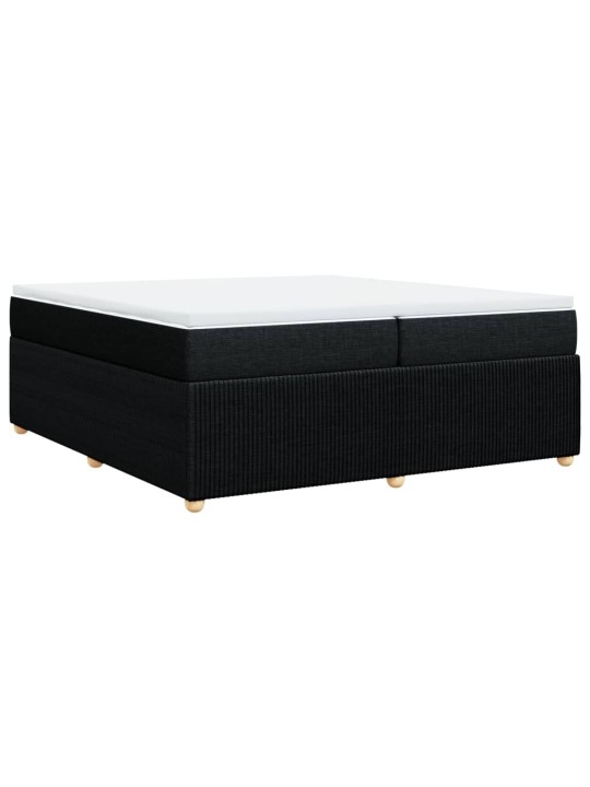 Box spring postel s matrací černá 200x200 cm textil