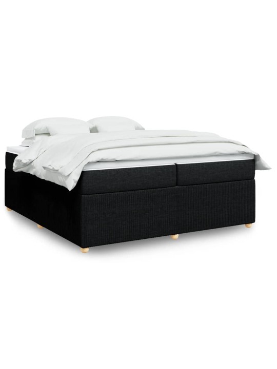 Box spring postel s matrací černá 200x200 cm textil