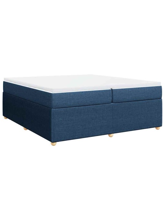 Box spring postel s matrací modrá 200x200 cm textil