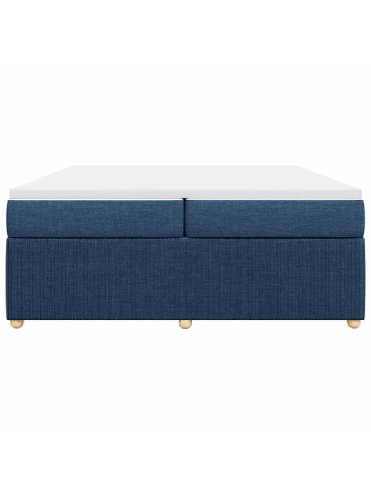 Box spring postel s matrací modrá 200x200 cm textil