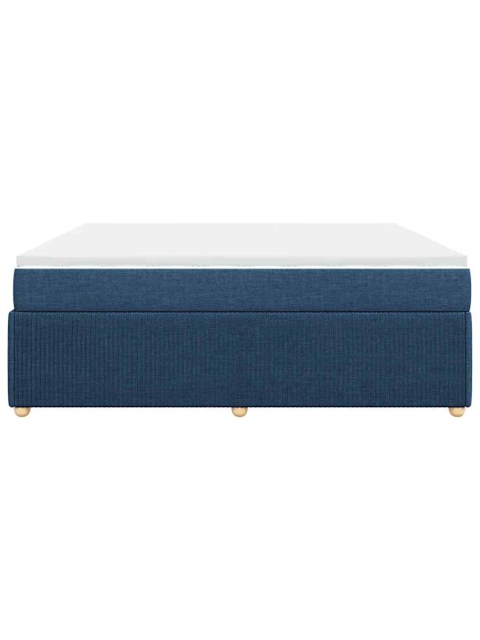 Box spring postel s matrací modrá 200x200 cm textil