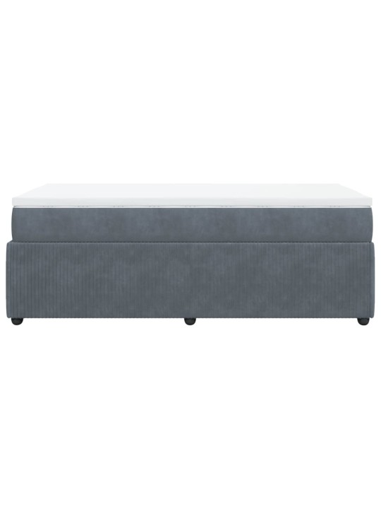 Box spring postel s matrací tmavě šedá 80 x 200 cm samet