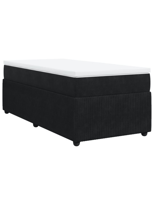Box spring postel s matrací černá 80 x 200 cm samet