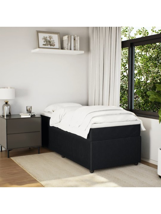 Box spring postel s matrací černá 80 x 200 cm samet