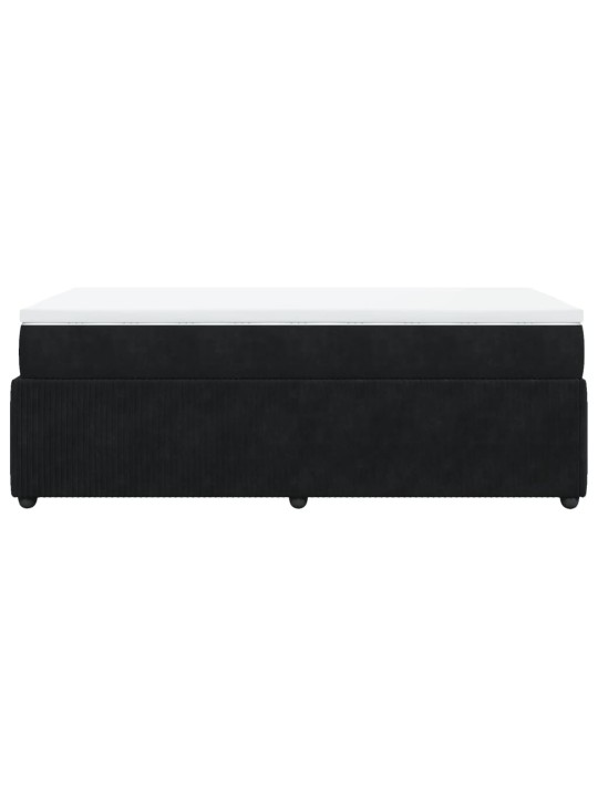 Box spring postel s matrací černá 80 x 200 cm samet