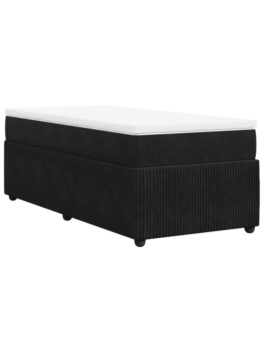 Box spring postel s matrací černá 80 x 200 cm samet