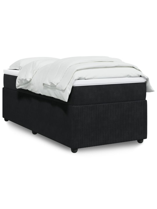 Box spring postel s matrací černá 80 x 200 cm samet