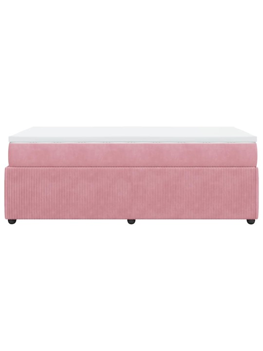 Box spring postel s matrací růžová 80 x 200 cm samet