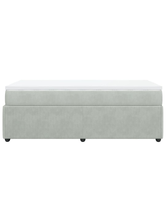 Box spring postel s matrací světle šedá 90x190 cm samet