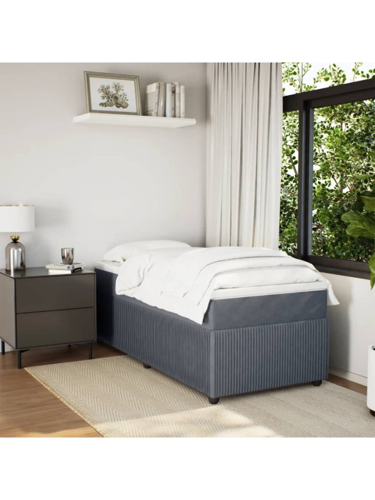 Box spring postel s matrací tmavě šedá 90x190 cm samet