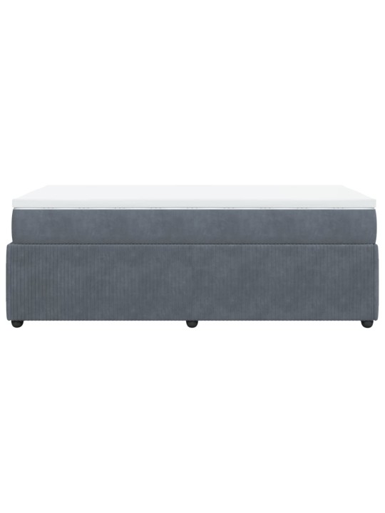 Box spring postel s matrací tmavě šedá 90x190 cm samet