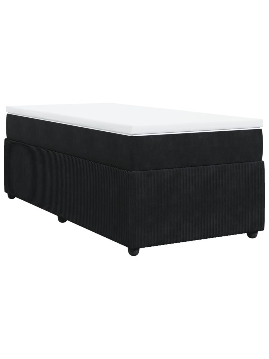 Box spring postel s matrací černá 90x190 cm samet