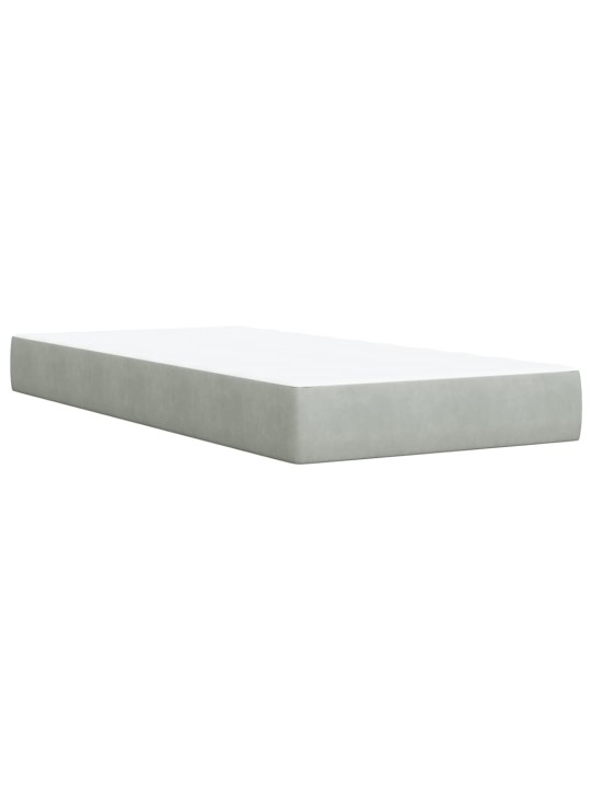 Box spring postel s matrací světle šedá 90x200 cm samet