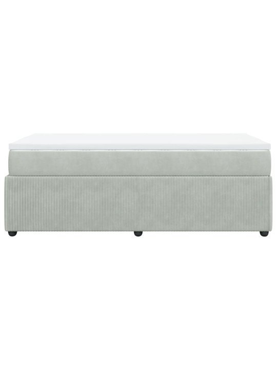 Box spring postel s matrací světle šedá 90x200 cm samet