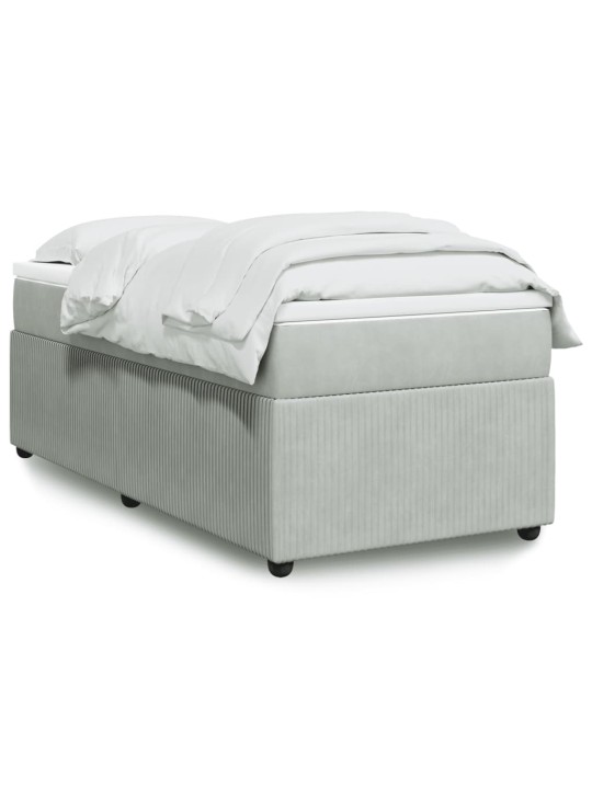 Box spring postel s matrací světle šedá 90x200 cm samet
