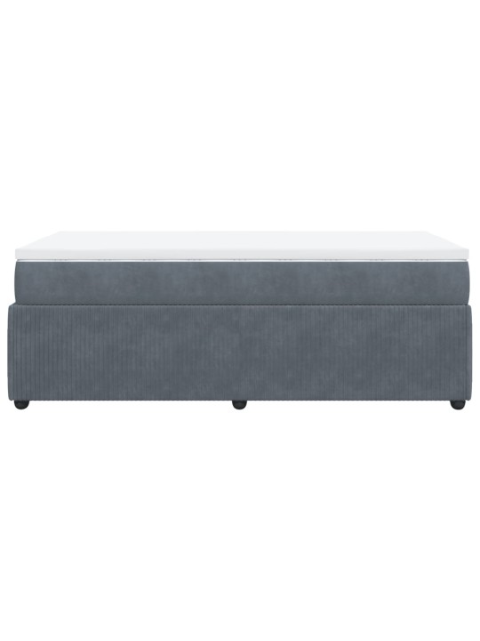 Box spring postel s matrací tmavě šedá 90x200 cm samet