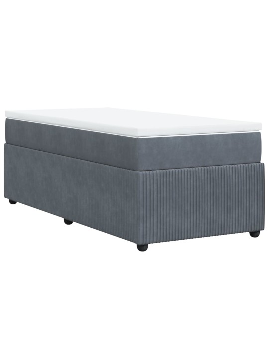 Box spring postel s matrací tmavě šedá 90x200 cm samet