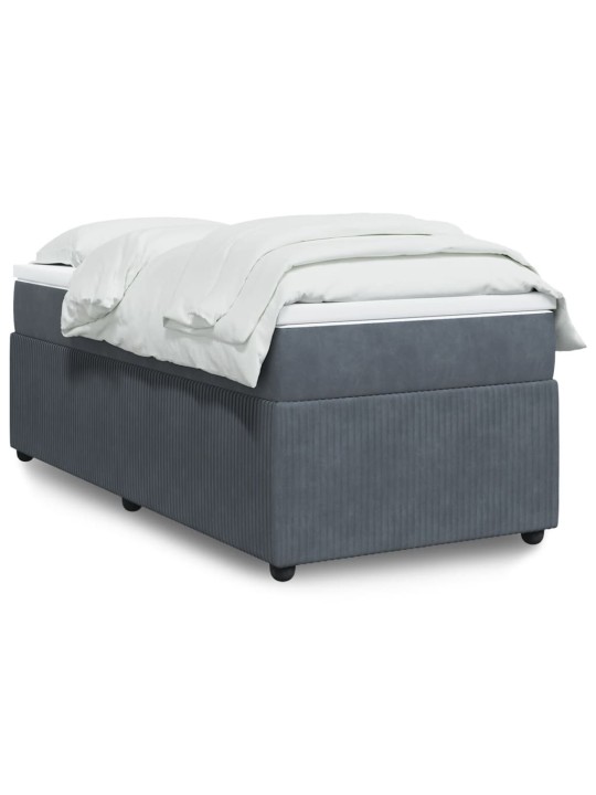 Box spring postel s matrací tmavě šedá 90x200 cm samet