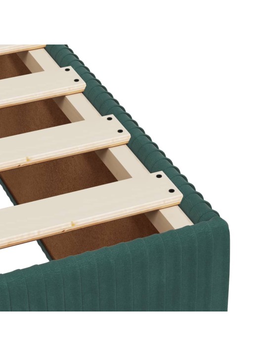 Box spring postel s matrací tmavě zelená 90x200 cm samet
