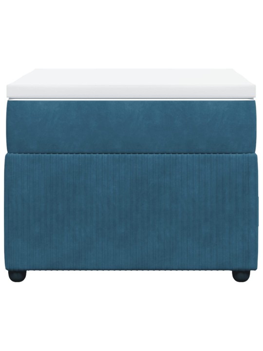 Box spring postel s matrací tmavě modrá 90x200 cm samet