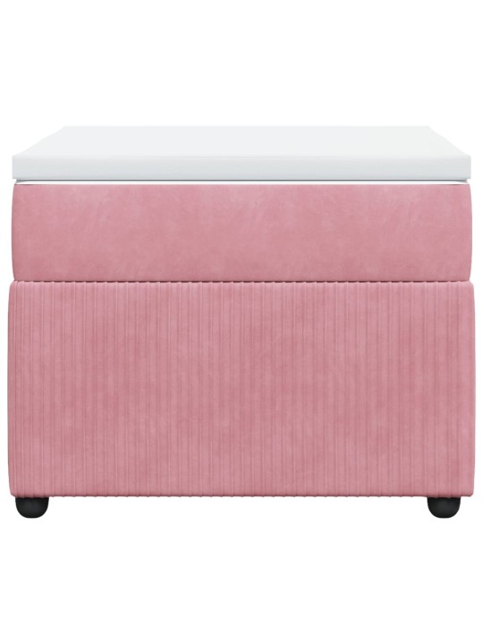 Box spring postel s matrací růžová 90x200 cm samet
