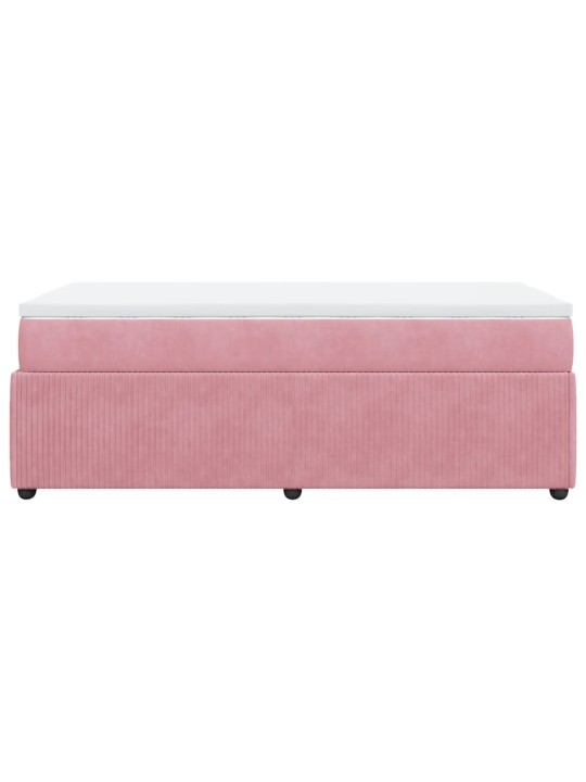 Box spring postel s matrací růžová 90x200 cm samet