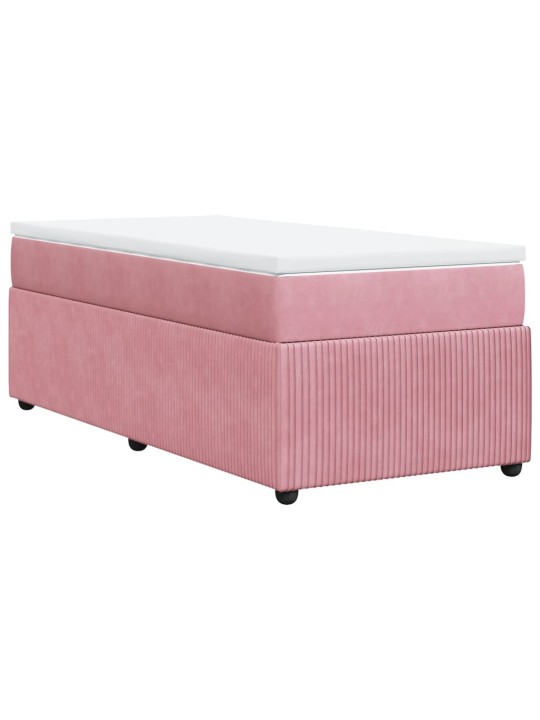 Box spring postel s matrací růžová 90x200 cm samet