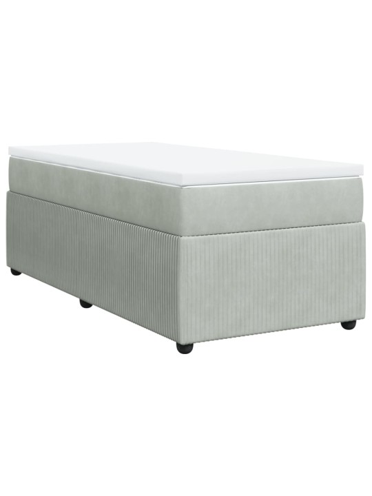Box spring postel s matrací světle šedá 100x200 cm samet