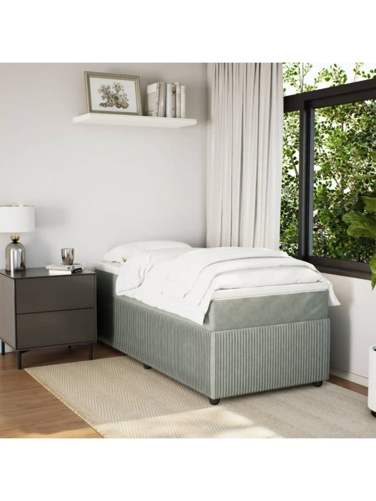 Box spring postel s matrací světle šedá 100x200 cm samet