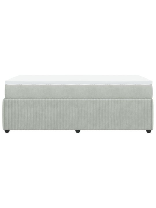 Box spring postel s matrací světle šedá 100x200 cm samet