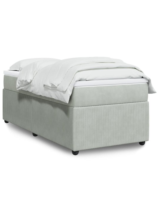 Box spring postel s matrací světle šedá 100x200 cm samet