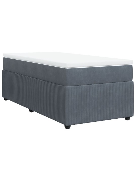 Box spring postel s matrací tmavě šedá 100x200 cm samet