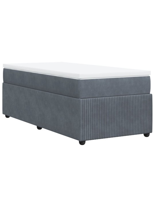 Box spring postel s matrací tmavě šedá 100x200 cm samet