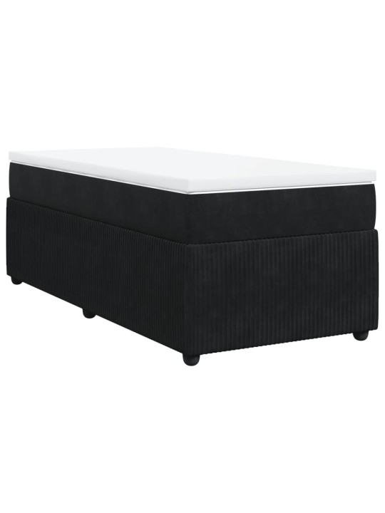 Box spring postel s matrací černá 100x200 cm samet
