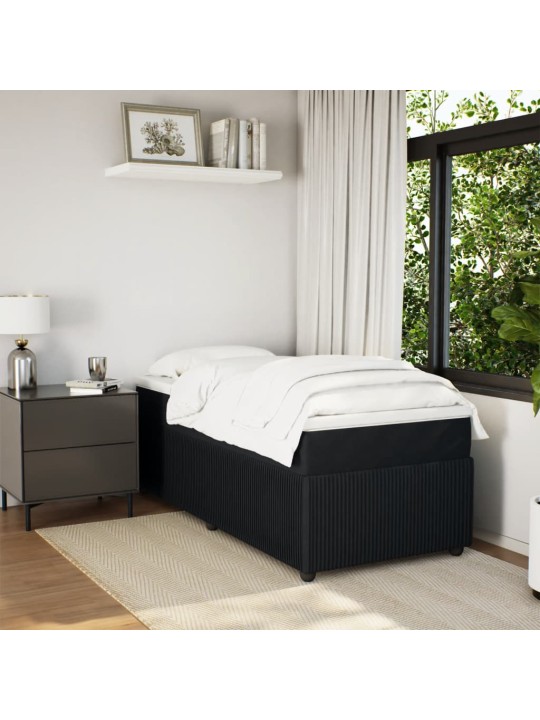 Box spring postel s matrací černá 100x200 cm samet