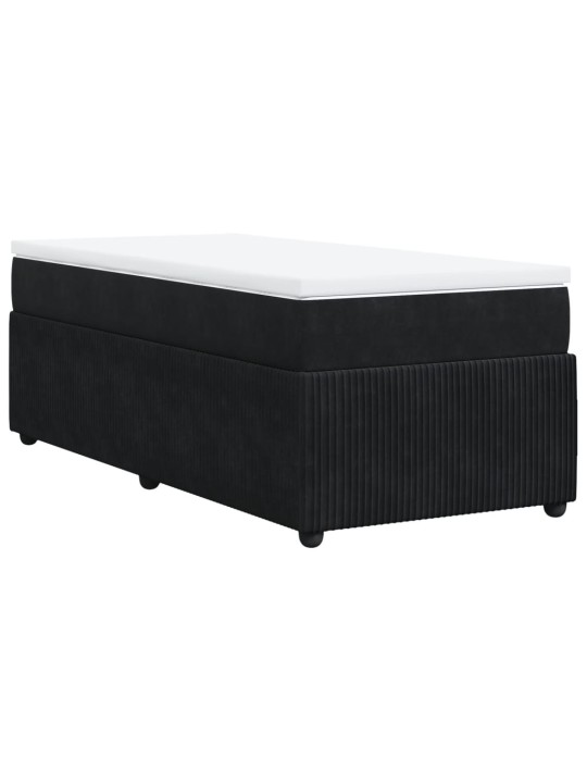 Box spring postel s matrací černá 100x200 cm samet