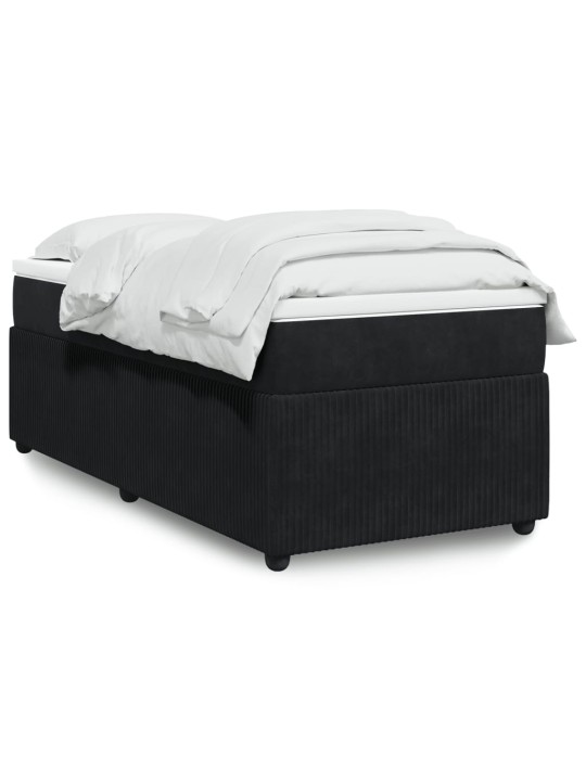 Box spring postel s matrací černá 100x200 cm samet