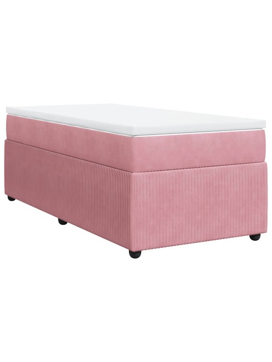 Box spring postel s matrací růžová 100x200 cm samet