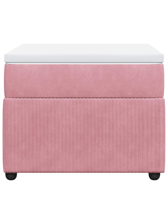 Box spring postel s matrací růžová 100x200 cm samet