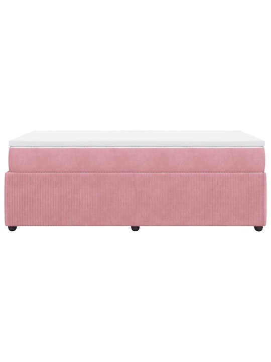 Box spring postel s matrací růžová 100x200 cm samet