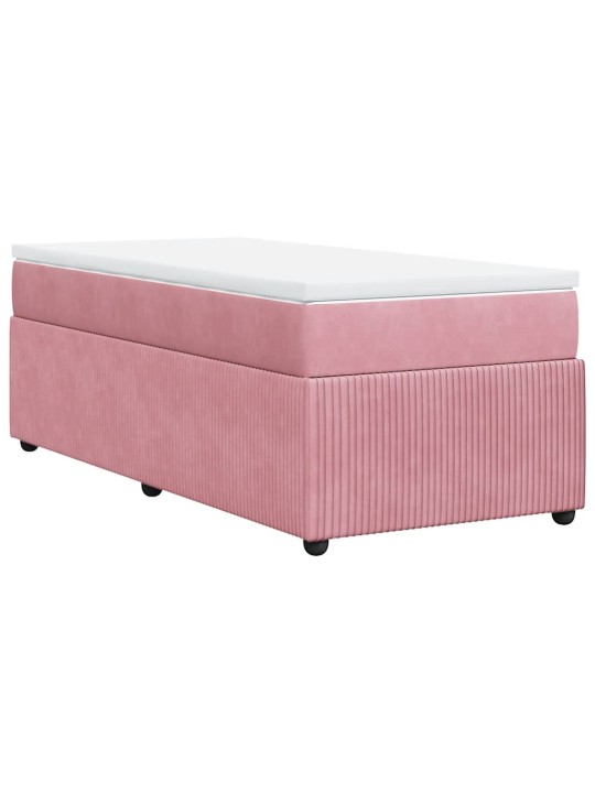 Box spring postel s matrací růžová 100x200 cm samet