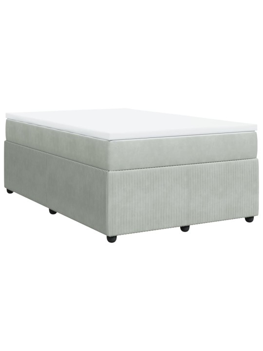 Box spring postel s matrací světle šedá 120x190 cm samet