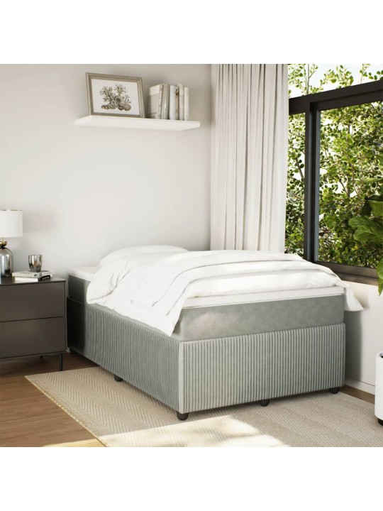 Box spring postel s matrací světle šedá 120x190 cm samet