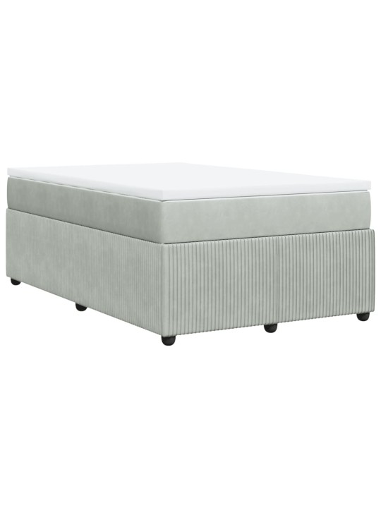 Box spring postel s matrací světle šedá 120x190 cm samet