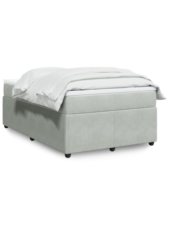 Box spring postel s matrací světle šedá 120x190 cm samet