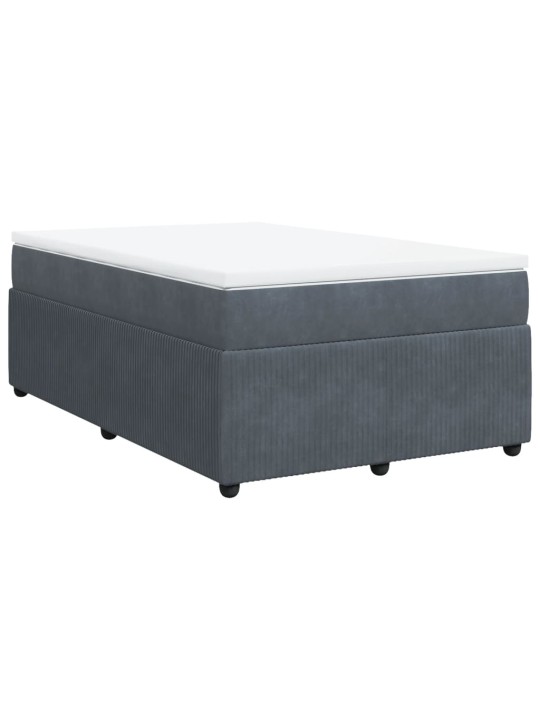 Box spring postel s matrací tmavě šedý 120x190 cm samet