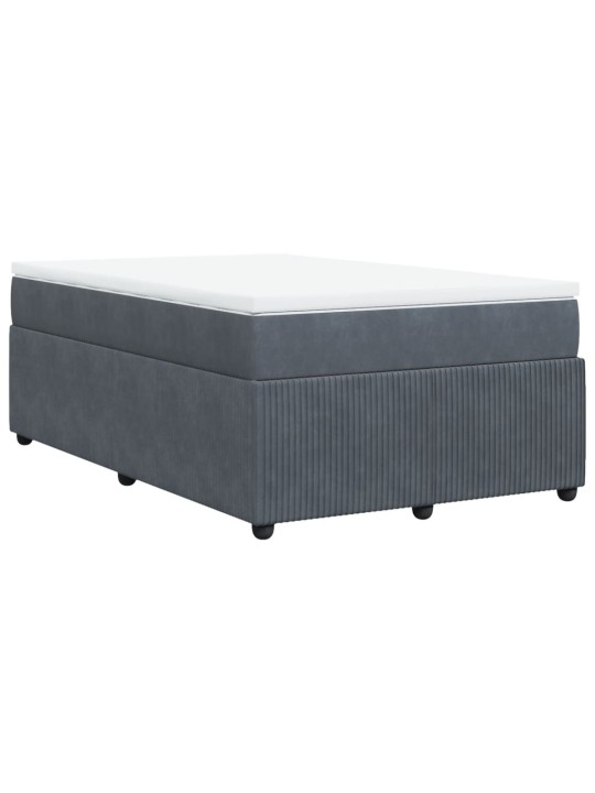 Box spring postel s matrací tmavě šedý 120x190 cm samet