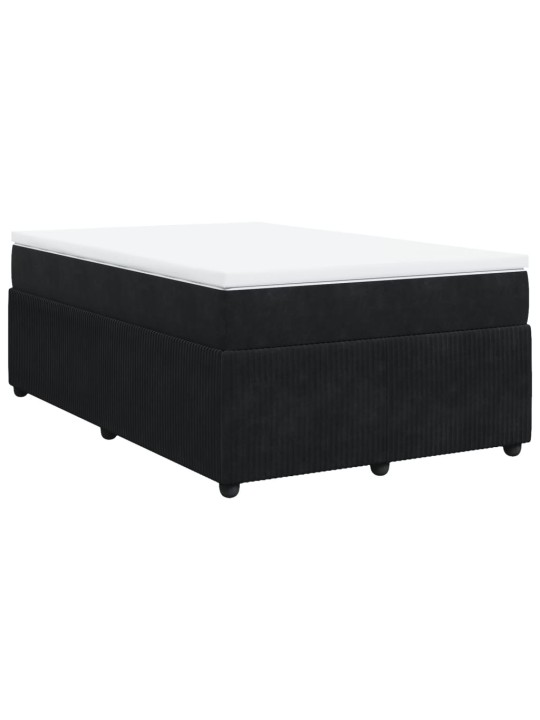 Box spring postel s matrací černá 120 x 190 cm samet