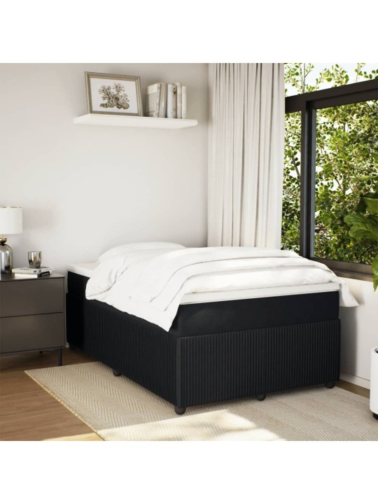 Box spring postel s matrací černá 120 x 190 cm samet