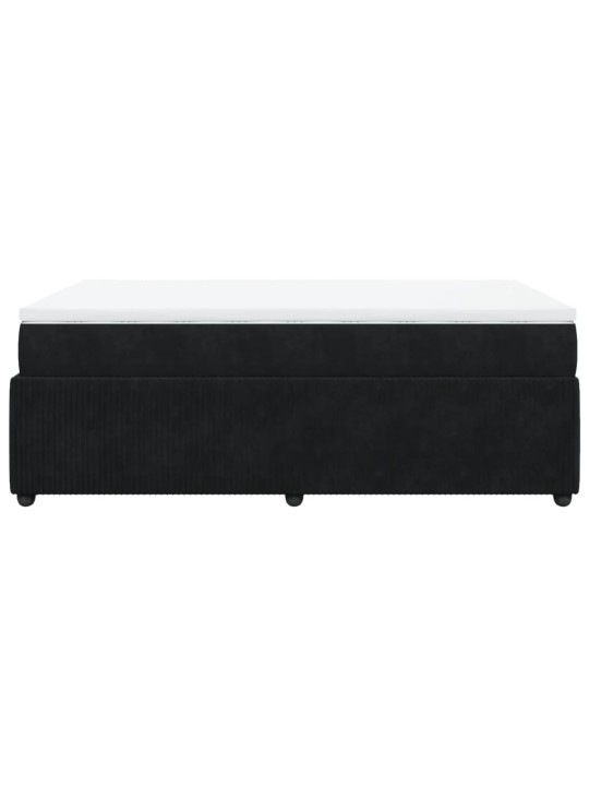 Box spring postel s matrací černá 120 x 190 cm samet